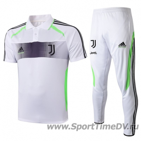 (Белый/Черный) Футбольный костюм поло ювентус 2019 2020