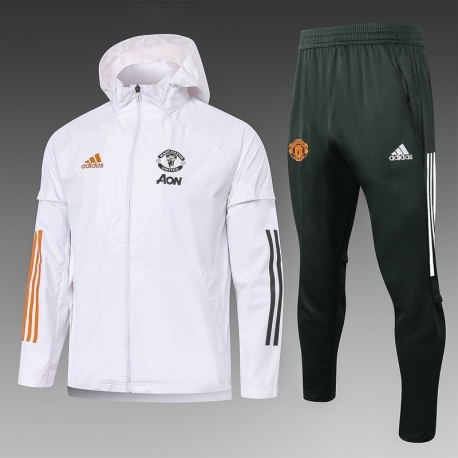 Ветрозащитный костюм (Белый/Серый) Манчестер Юнайтед 2021 2020