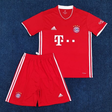 (Красная/Белая) Детская футбольная форма Баварии Мюнхен 2020-2021