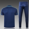 (Темно синий/Минтоловы) Футбольный поло костюм реал мадрид 2021 2020