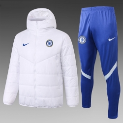 Утепленная куртка зимняя (Белая/синий) 2021
