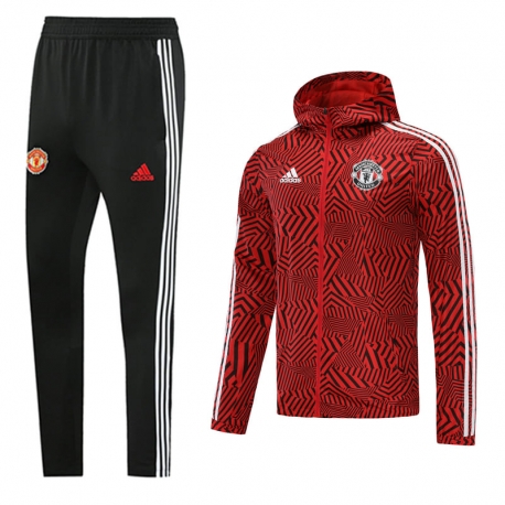 (Красный/Черный) Ветрозащитный костюм Манчестер Юнайтед 2021 2022