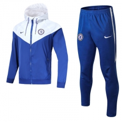 Ветрозащитный футбольный костюм (Синий/Белый) челси 2019 2018