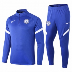 Тренировочный футбольный костюм (Синий/Белый) челси 2020 2019 Border