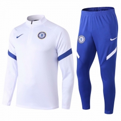 Тренировочный футбольный костюм (Белый/Синий) челси 2020 2019 Border