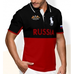 Мужские футболки поло  (Черная/Красная) поло ральф лурен PRL RUSSIA 2011 2012